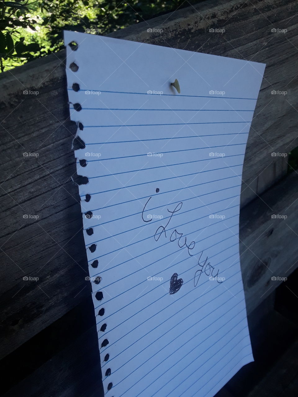Love message left on bench