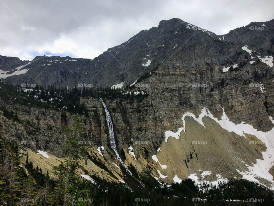 Beautiful rugged vistas from the Crypt Lake hike in Watertown Lakes National Park, Alberta, Canada
