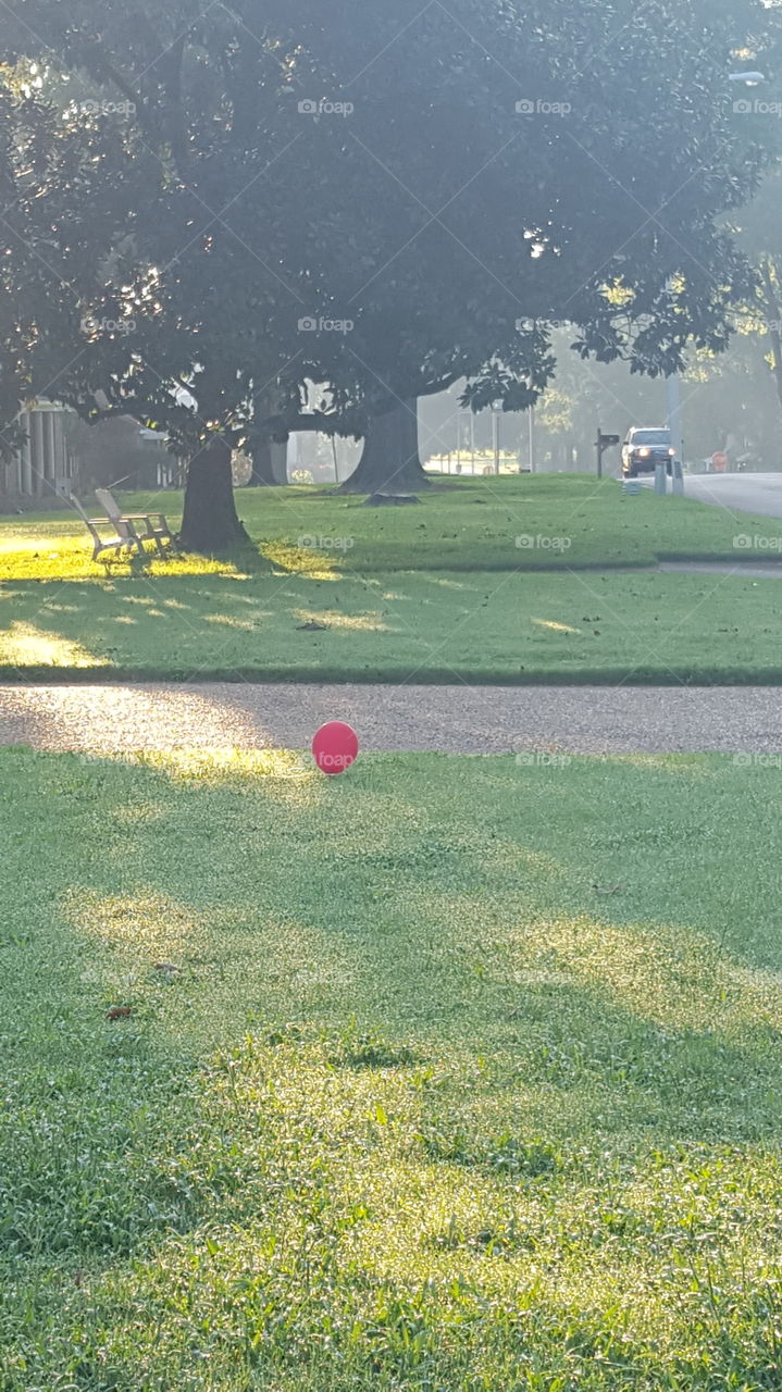 random spooky red balloon