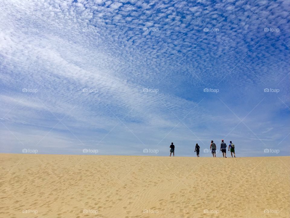 Strolling through the sand dunes in North Carolina 
