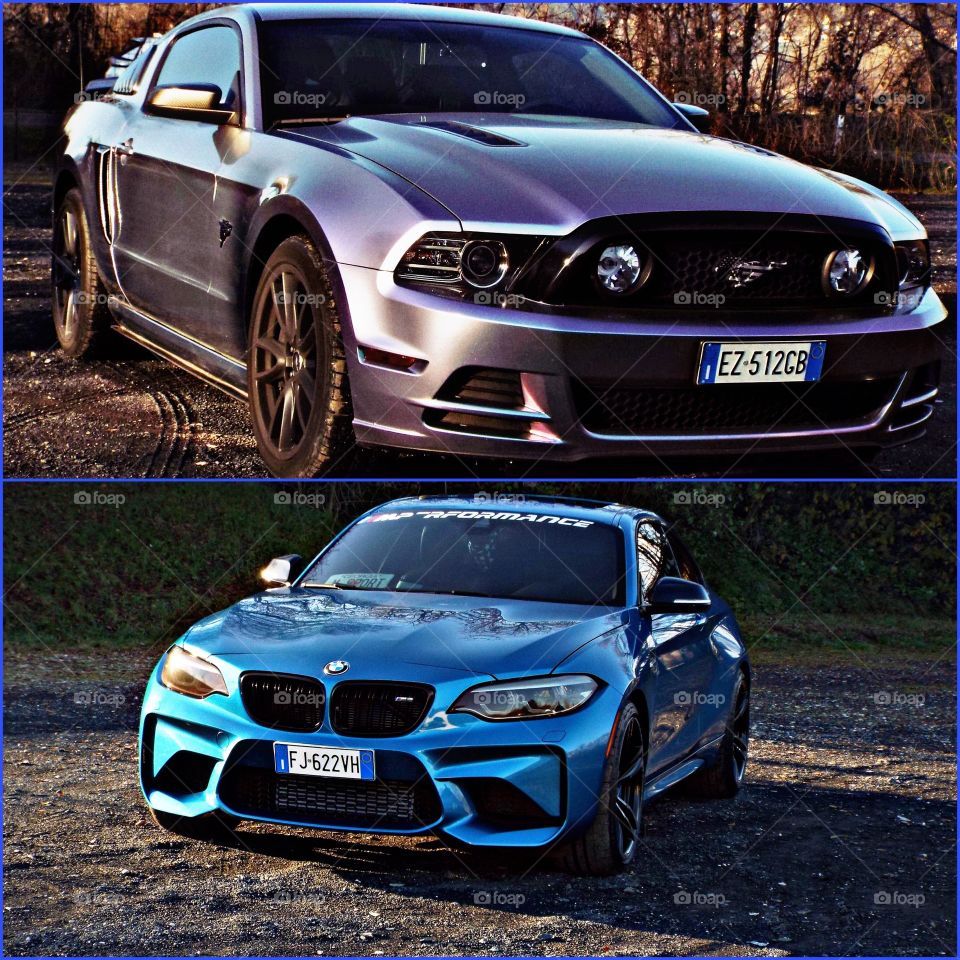Mustang GT and BMW M2 untie for a drive 