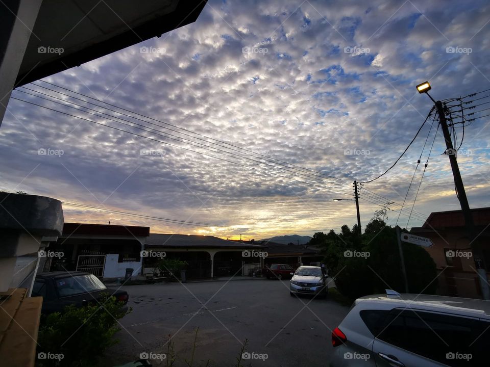 cotton floating in the sky