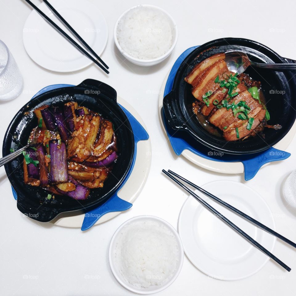 Hong kong food on table
