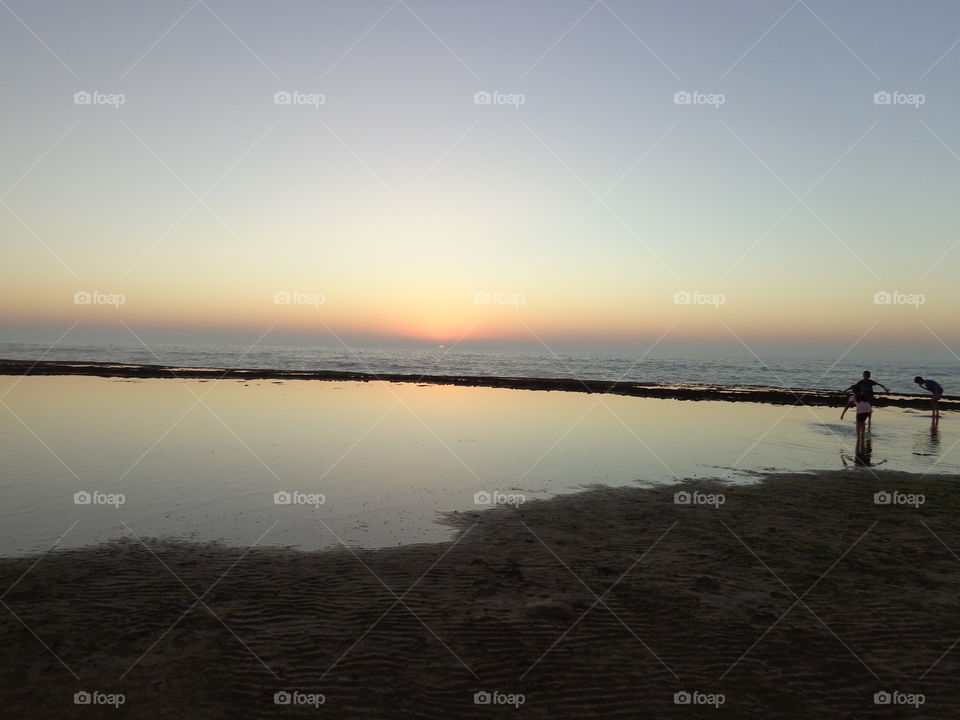 sea shore sunset in rabat morroco