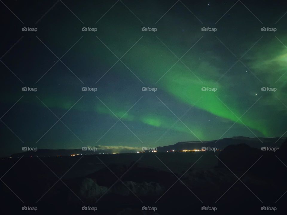 Iceland lights in the sky
