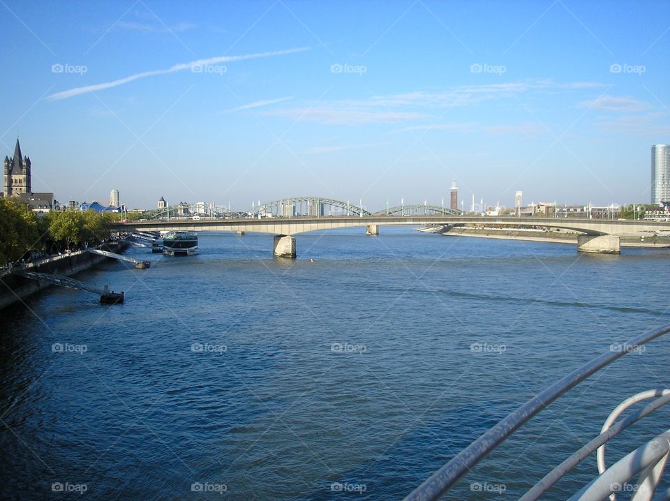 Bridges over river in Dusseldorf