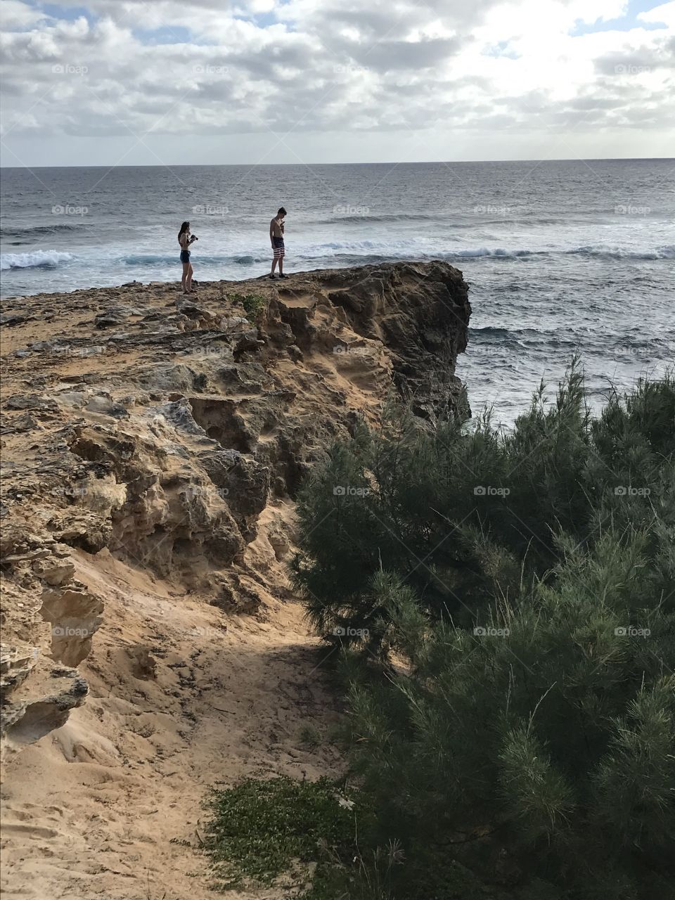 Family on the cliff 