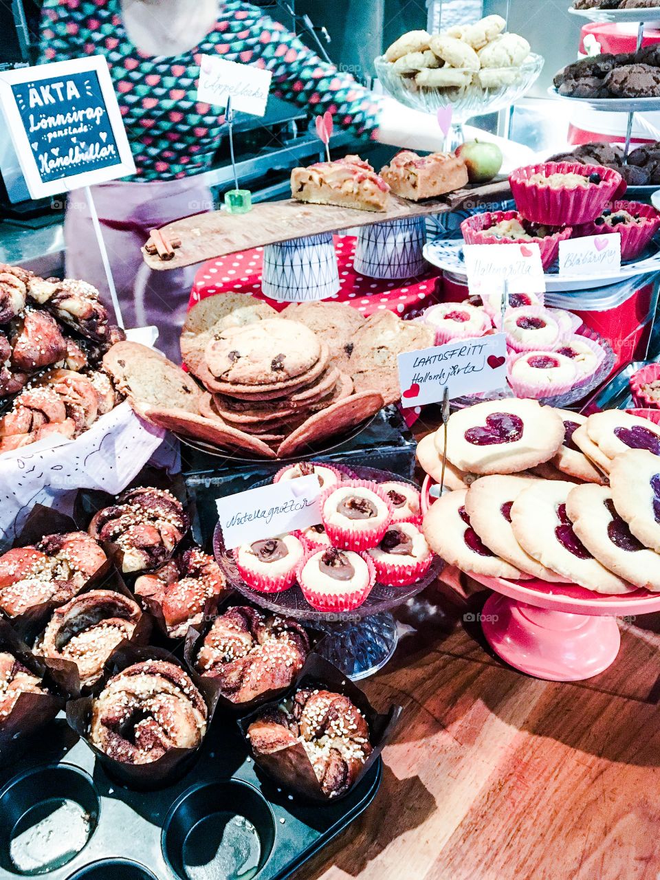 cookies and buns in a cafe