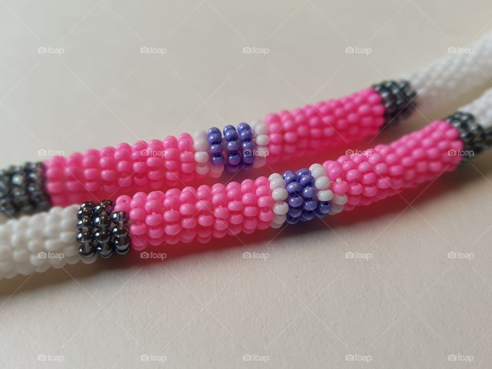 pink beads