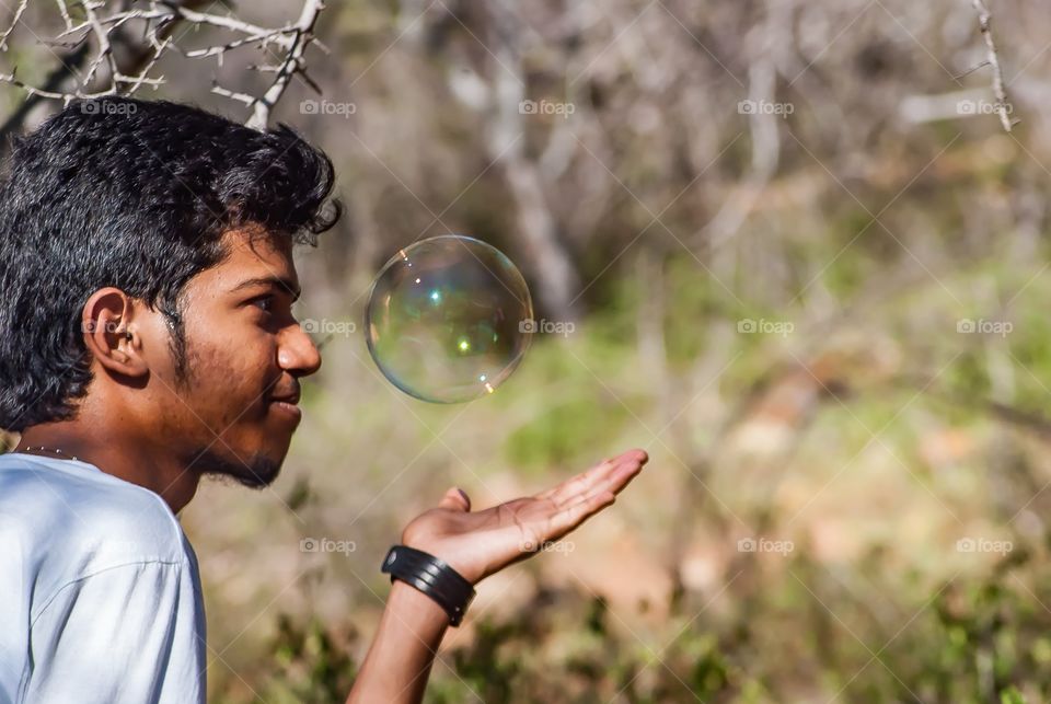 playing with bubbles 