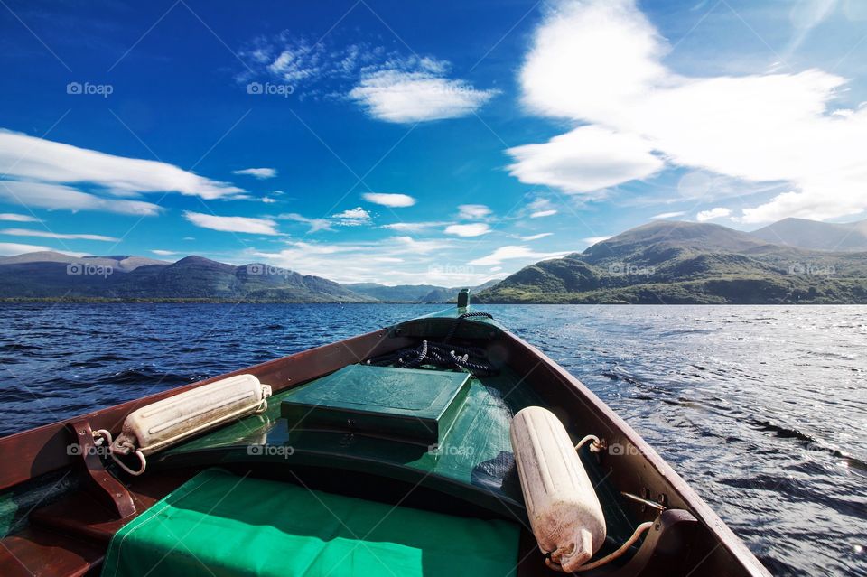 Boat on lake in Killarney, Ireland 