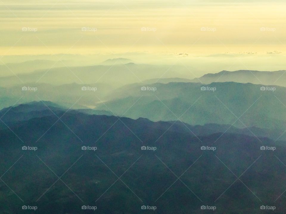 Mexican Mountains from 15,000'. Airborne photo of the mountains near Guadalajara, Mexico