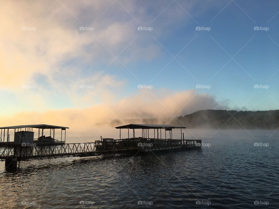 Fog on lake