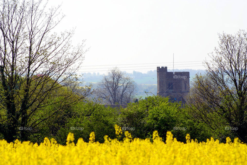 spring field church countryside by dannytwotaps