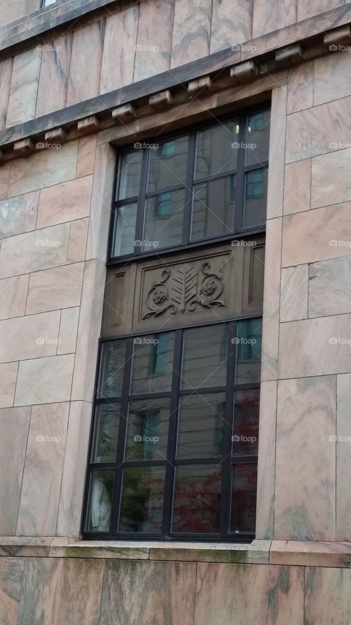 City of Asheville building. Decorative windows