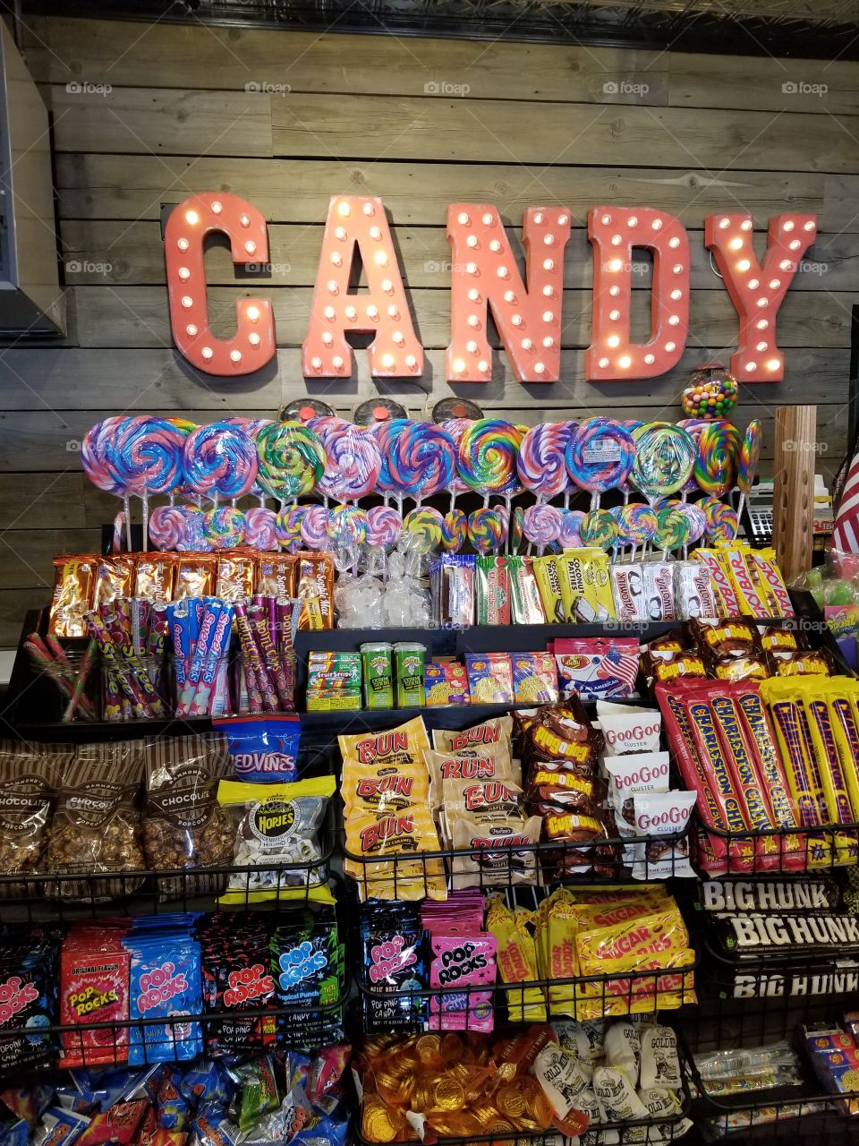 candy display in a candy store
