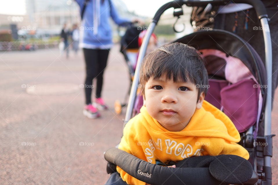 Japanese boy in winter clothing