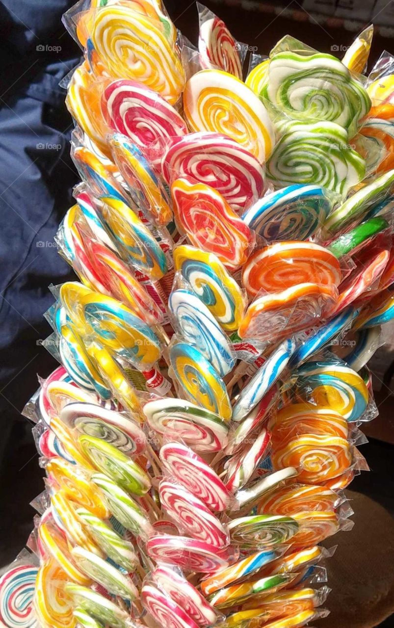 Clash of colors: colorful lollipops.