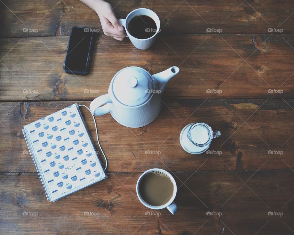 Drinking coffee together