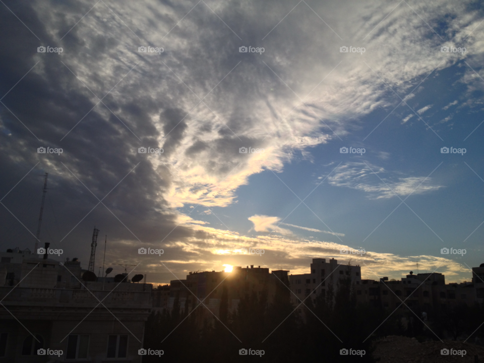 amman sky city sunset by a.bilbaisi