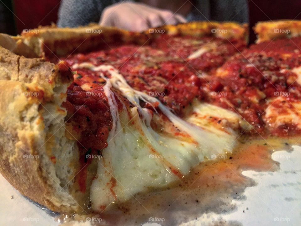 Giordannos deep dish pizza in Chicago