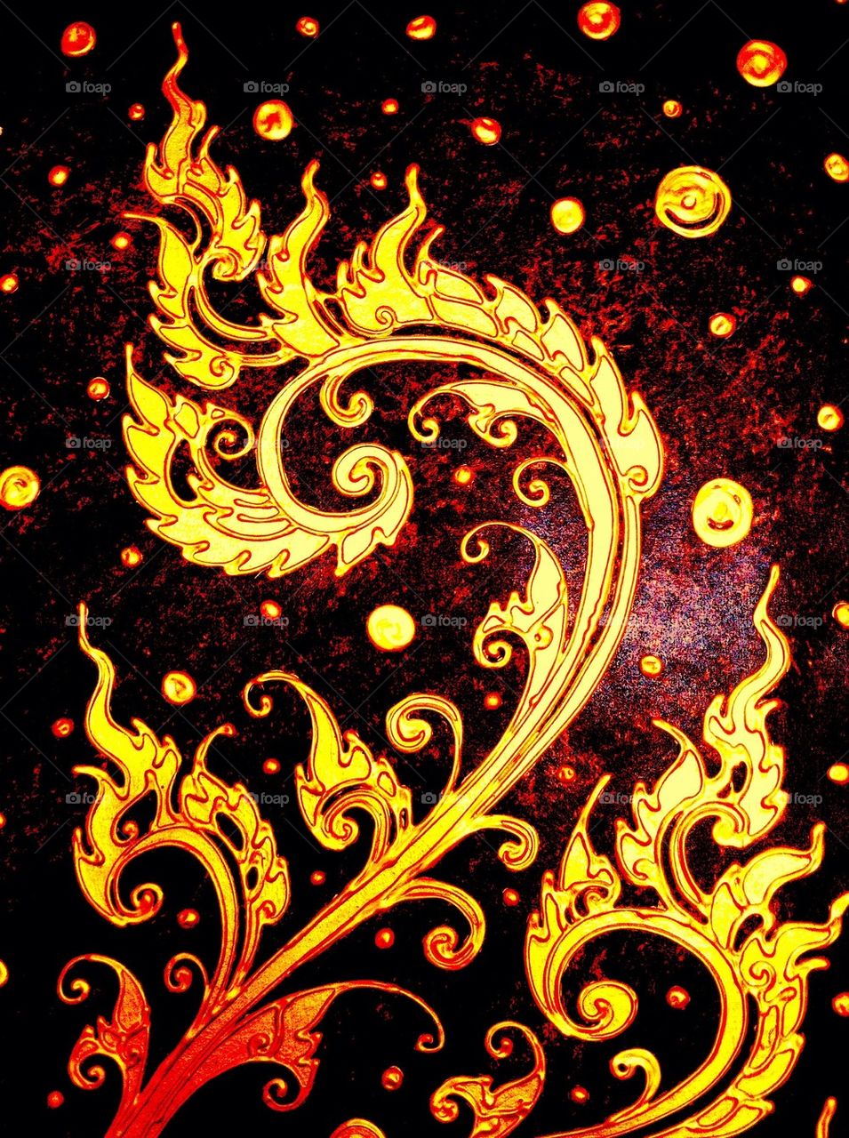 Thai vintage design wall