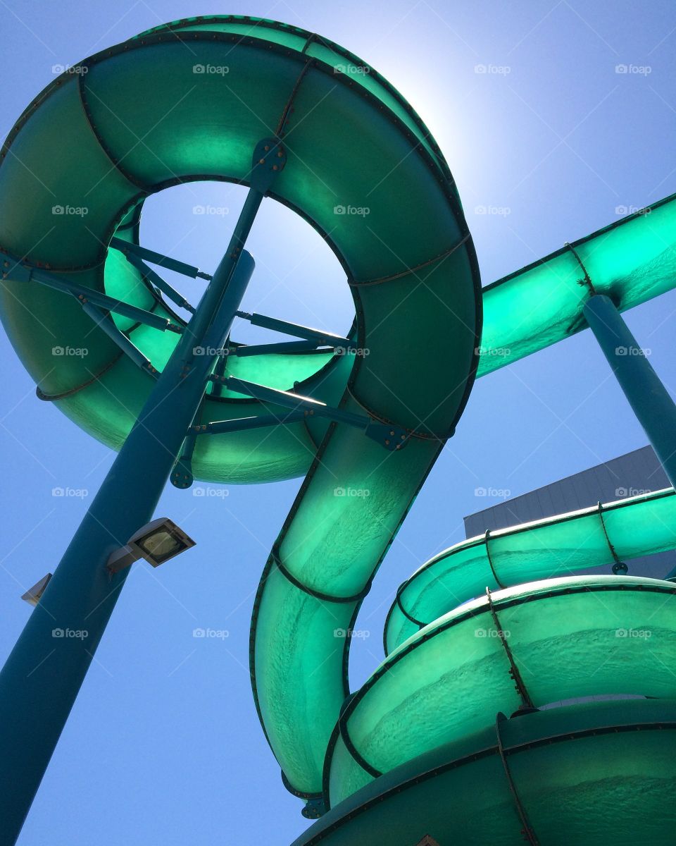 Low angle view of waterslide