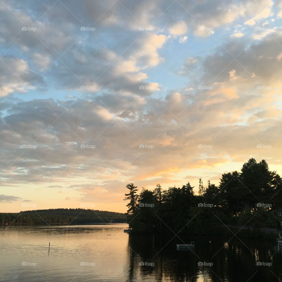 Sunset on Little Lake Sunapee
