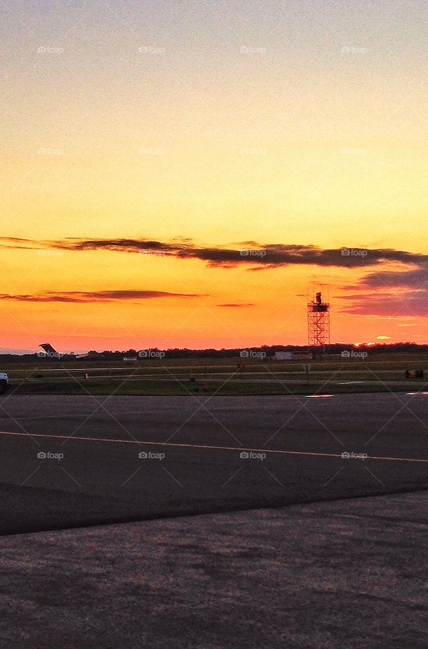Airport sunset