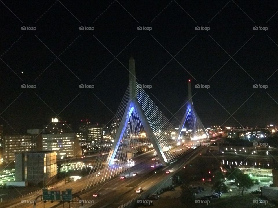 Zakim Bridge - Boston. This photo was taken on Friday night, June 26. In the top left of the photo, you can see Venus and Jupiter.