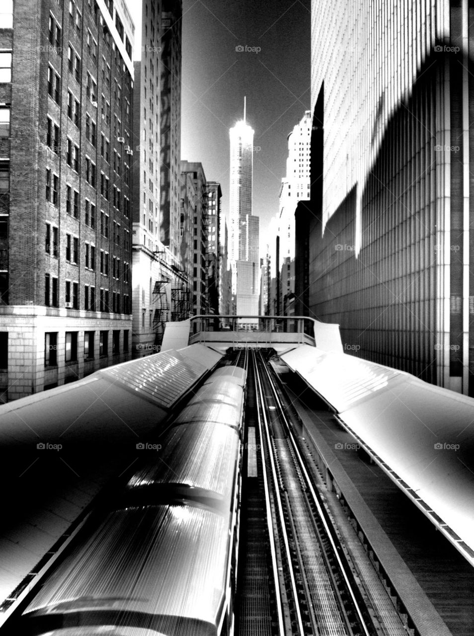 white black train urban by akeele
