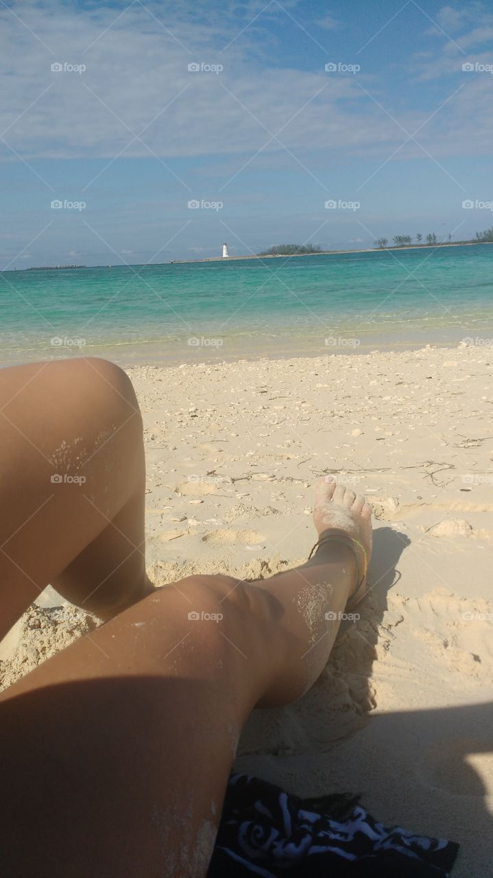 Enjoying the beach in the Bahamas