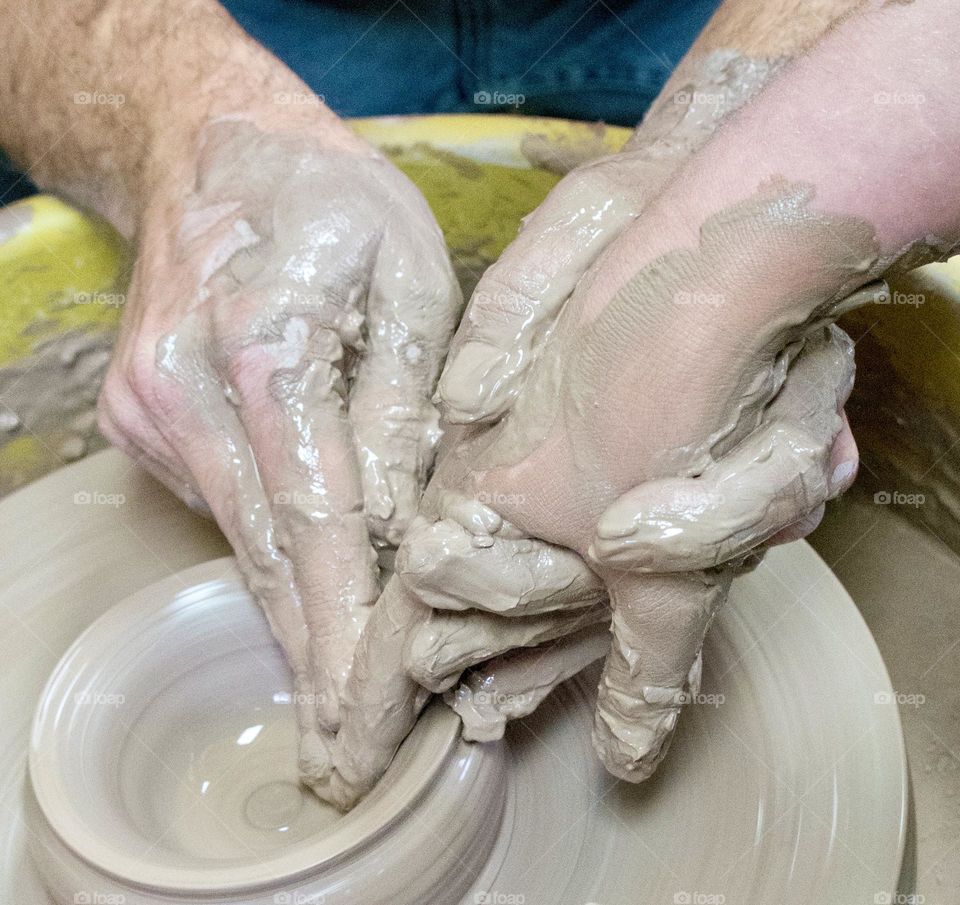 Making pottery