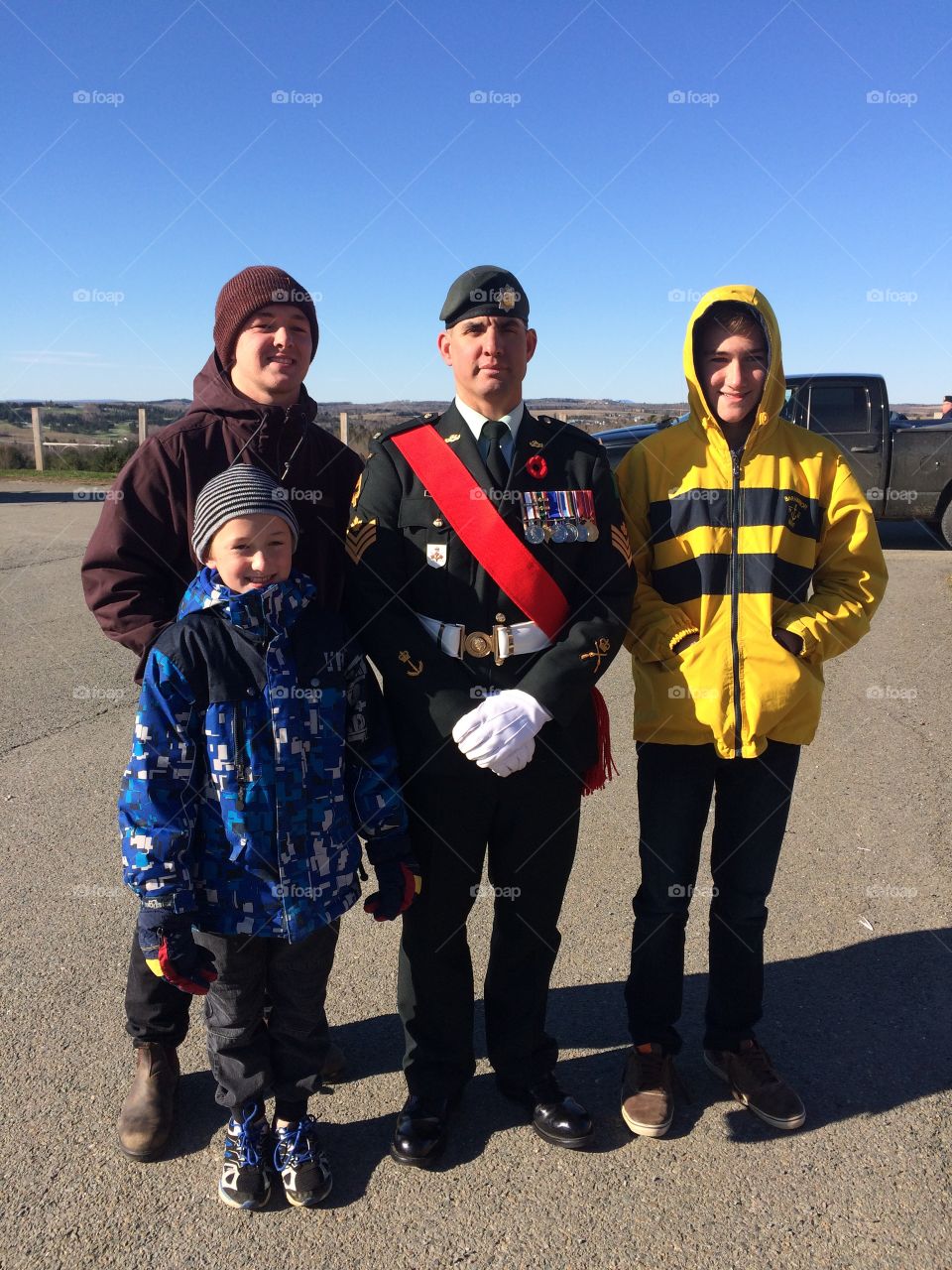 Lest we forget, Remembrance Day 2017. This is my Brother....Sergeant Rick Kent with my three boys.