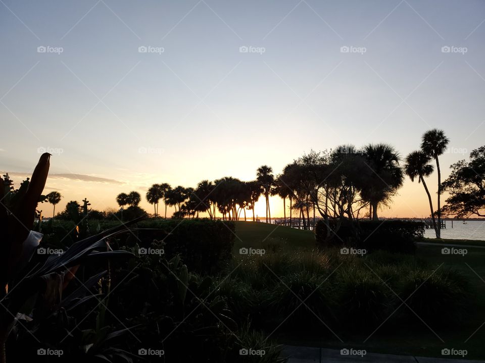 golf course sunset