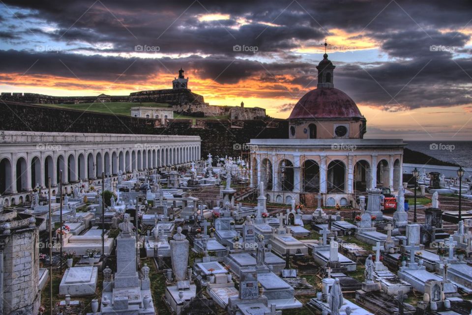 Cemetery at Sunset