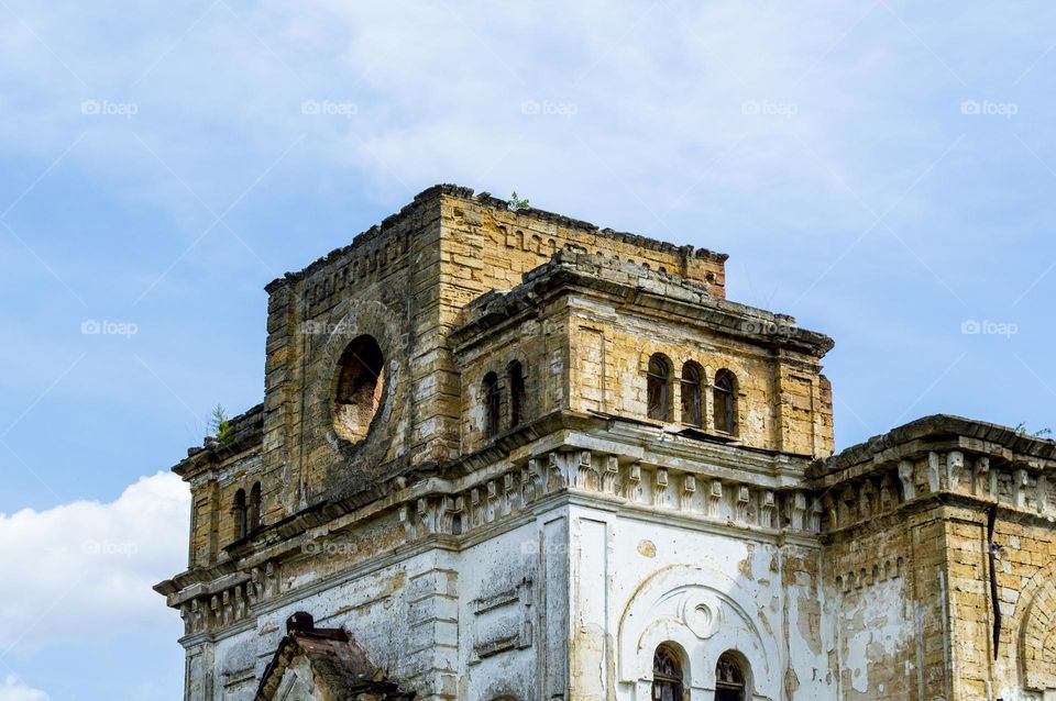 Ruins of the Catholic Cathedral of the Holy Trinity. Odessa region, Ukraine.