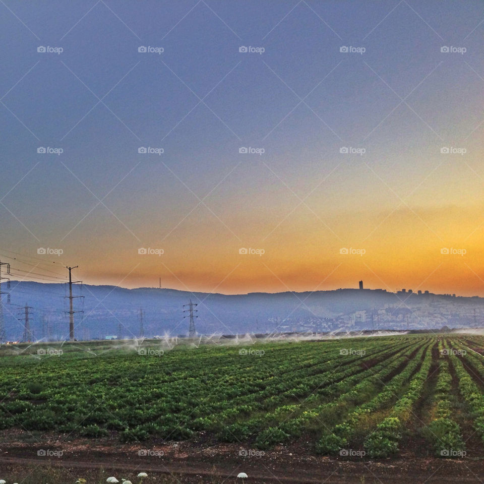 israel sky field sunset by almogwinberger