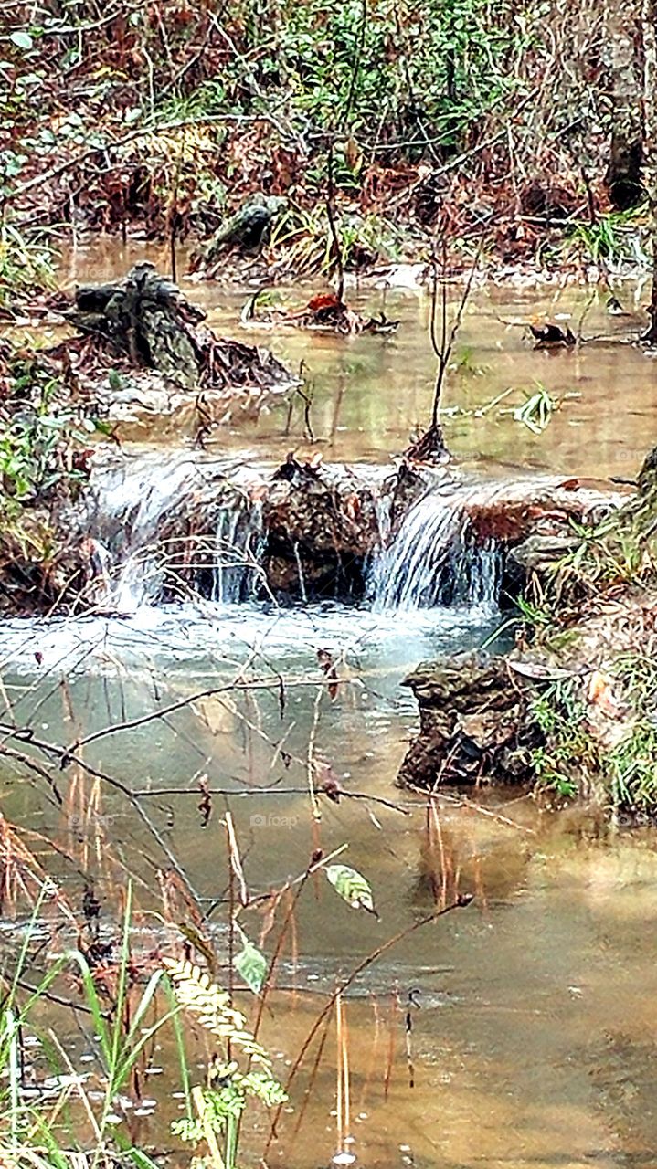 tiny waterfall.