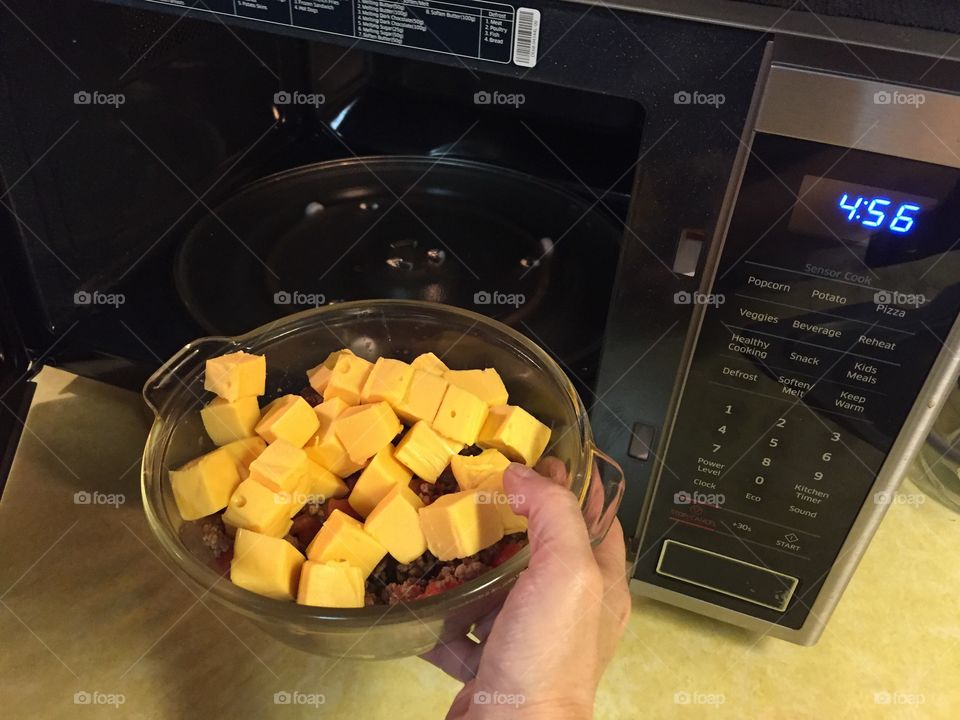 Making cheese dip in the microwave