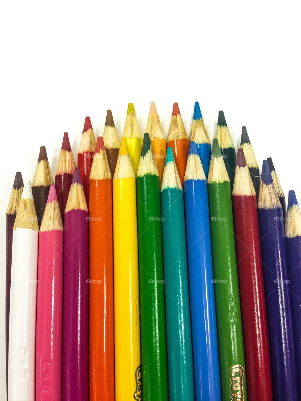 Colored pencils. Art school work