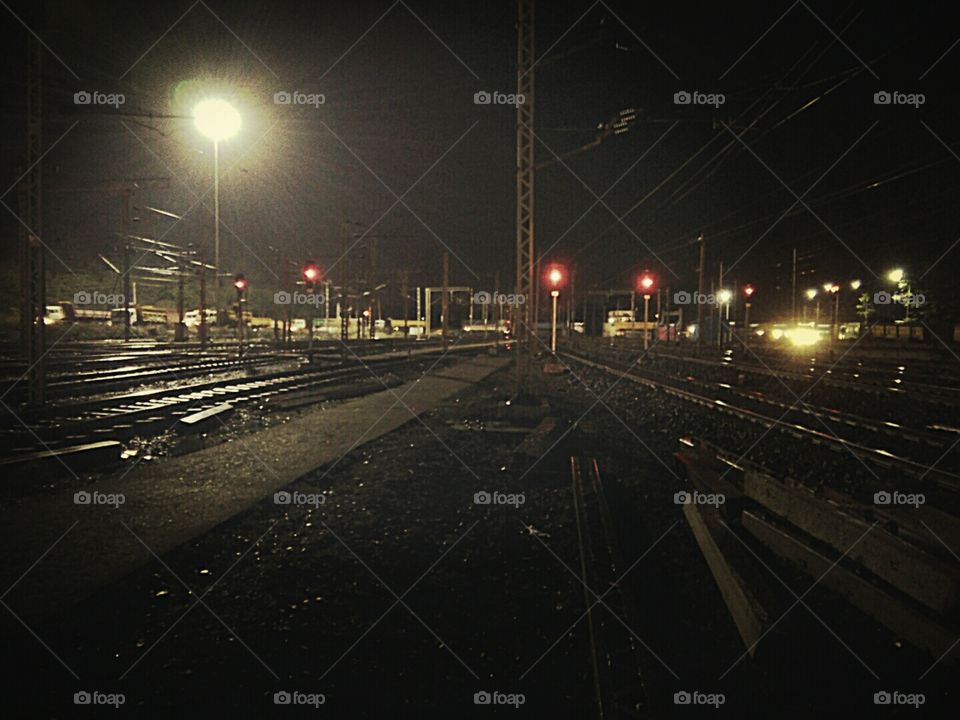 transportation track in night