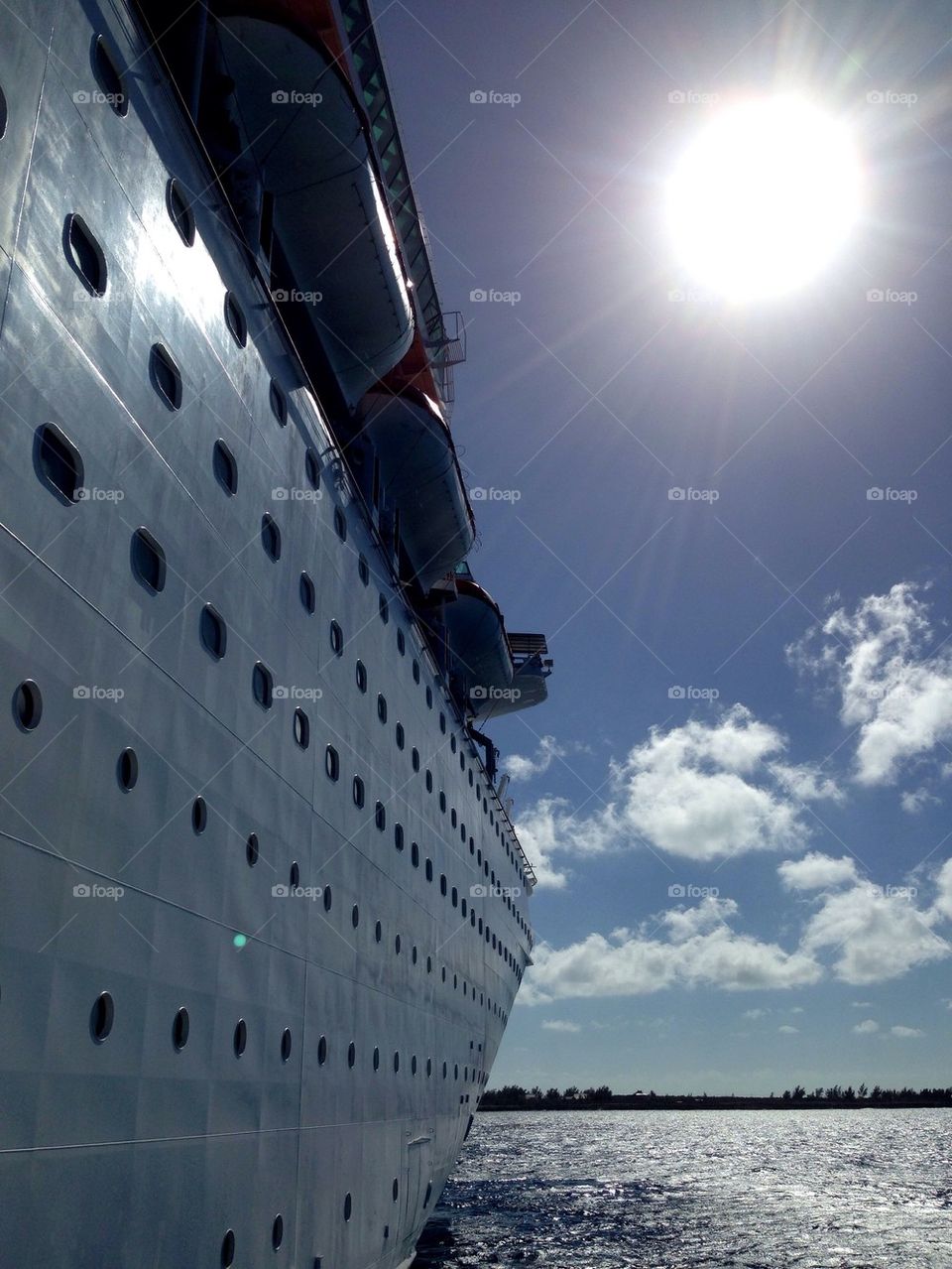 Cruise ship on the Bahamas