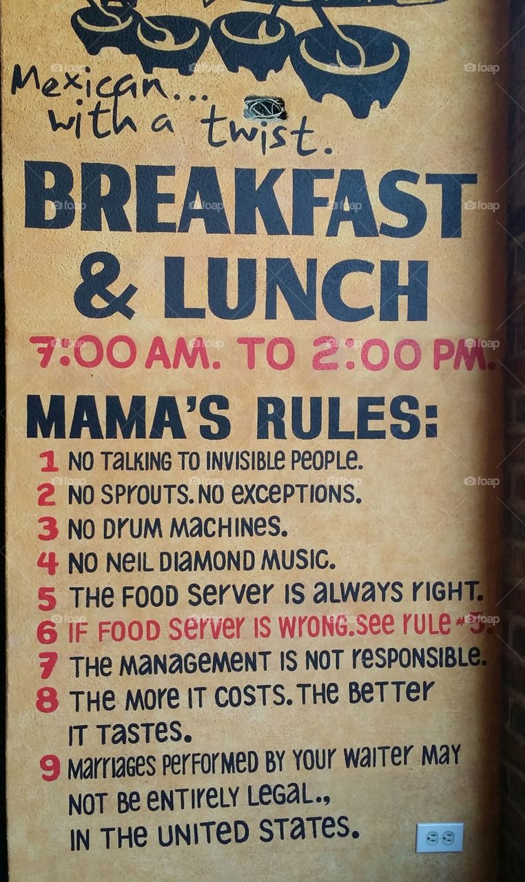 Real Rules - Mama's Rules - Cabo town