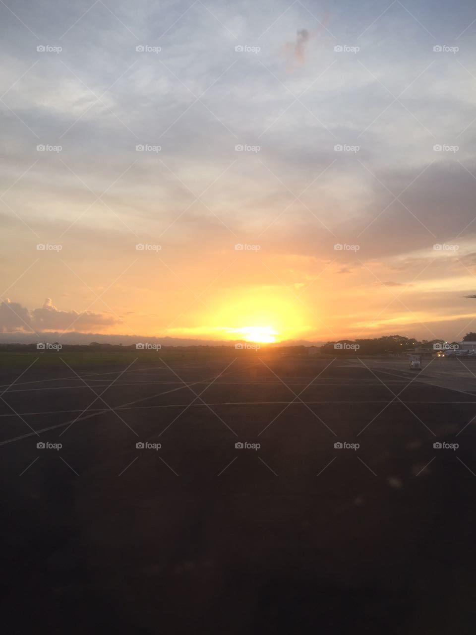 Sunset at the airport 