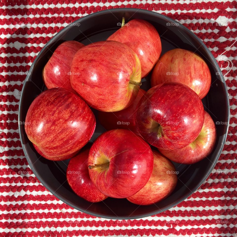 Apple basket. A pile of red apples