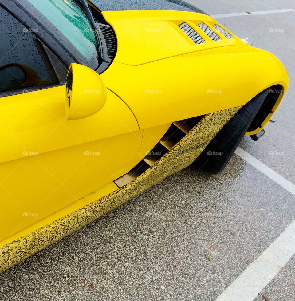 Yellow Dodge Viper.