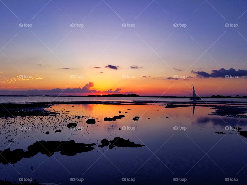 sailboat sunset