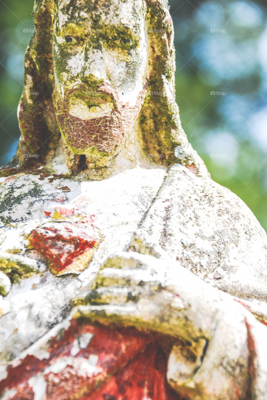 Decaying Jesus Statue 