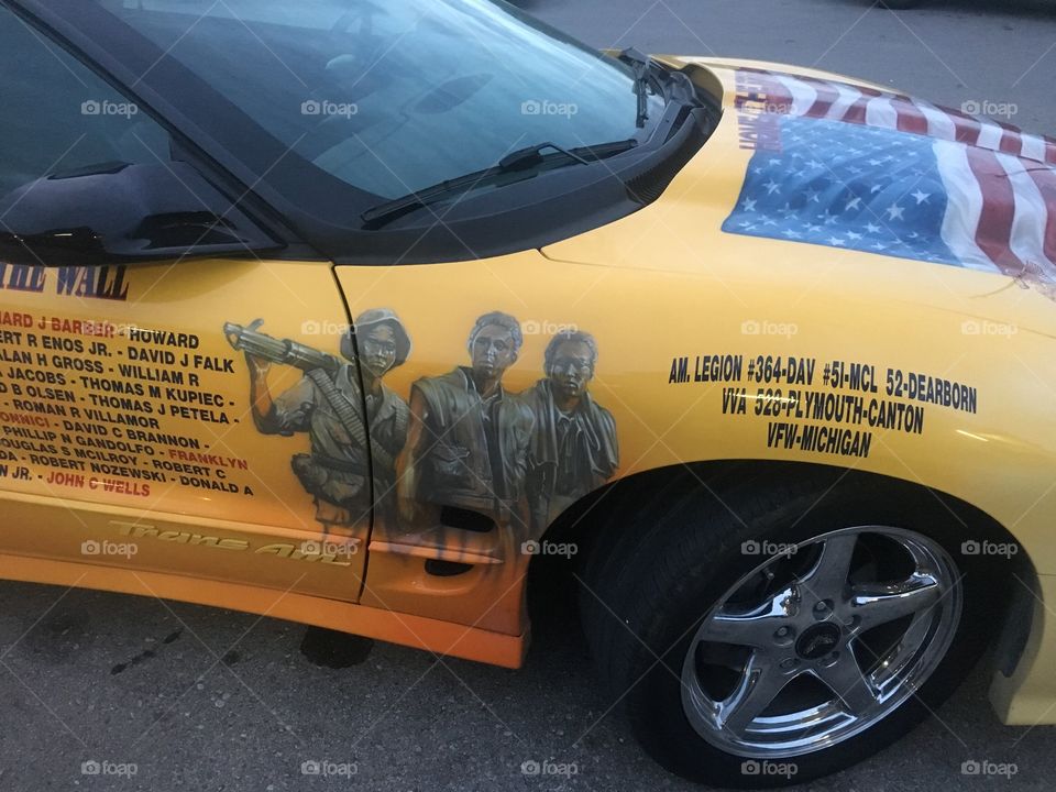 Chevy custom painted to honor veterans and promote suicide prevention 